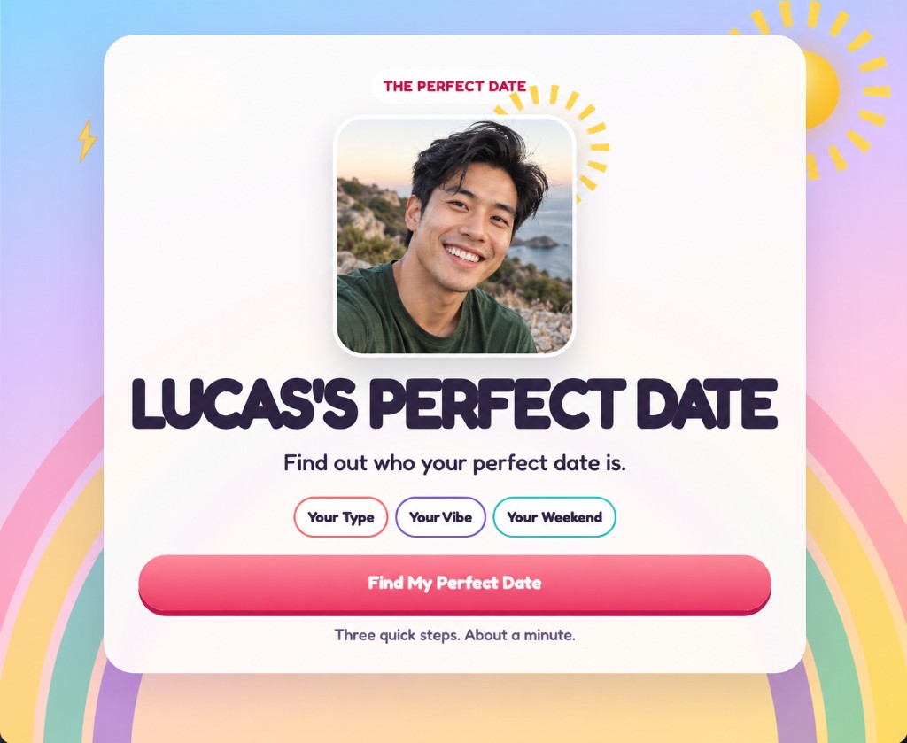 Lucas's perfect date page.